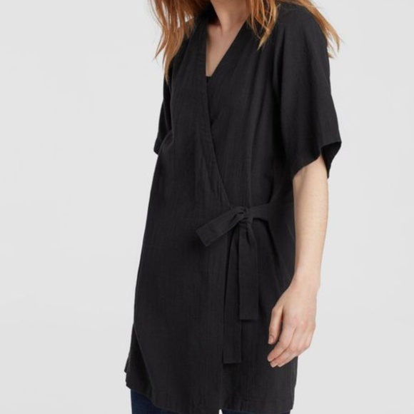eileen fisher black kimono jacket